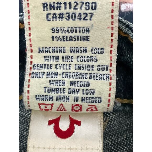 True Religion Women Billy Straight Boot Stud Flap Pocket Dark Wash Jeans 28 x 33 - Picture 12 of 15